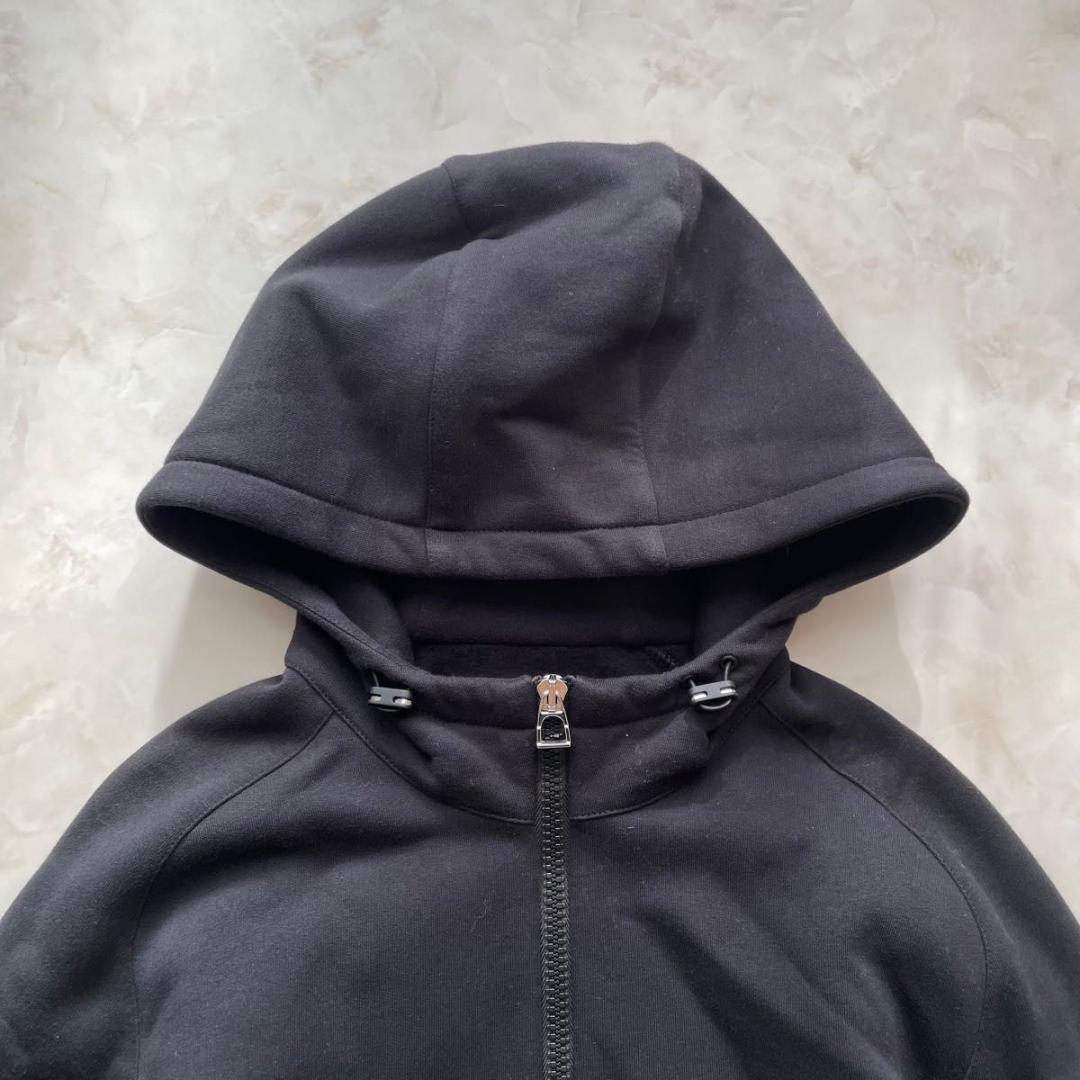 【新品同様】HERMES ハーフジップパーカー ブラック Lサイズ　セリエボタン