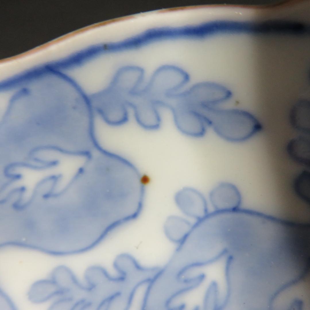 なます皿 色絵付 江戸 花唐草 花文様 桐 角富 宝 蛇の目高台