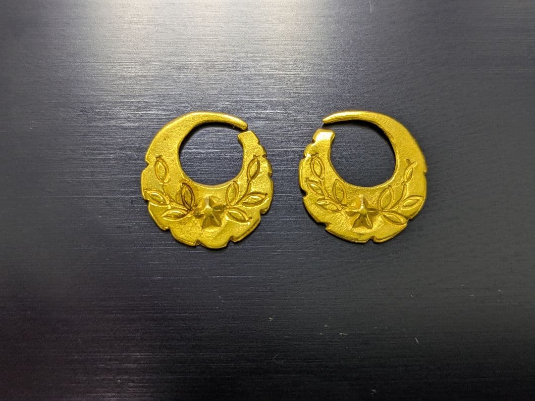 m*a様 定価約30万☆ビンゴブラザーズ 両耳ピアス 24Kゴールド 星×月桂樹