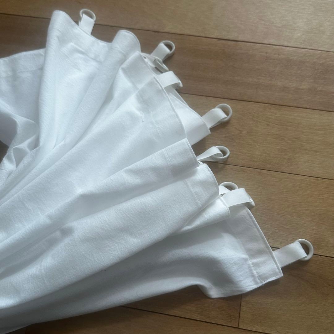 古道具/白磁リングの古布カーテン　丈短め