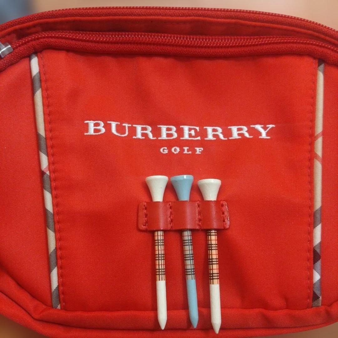 BURBERRY ゴルフポーチ レッド ティー付き