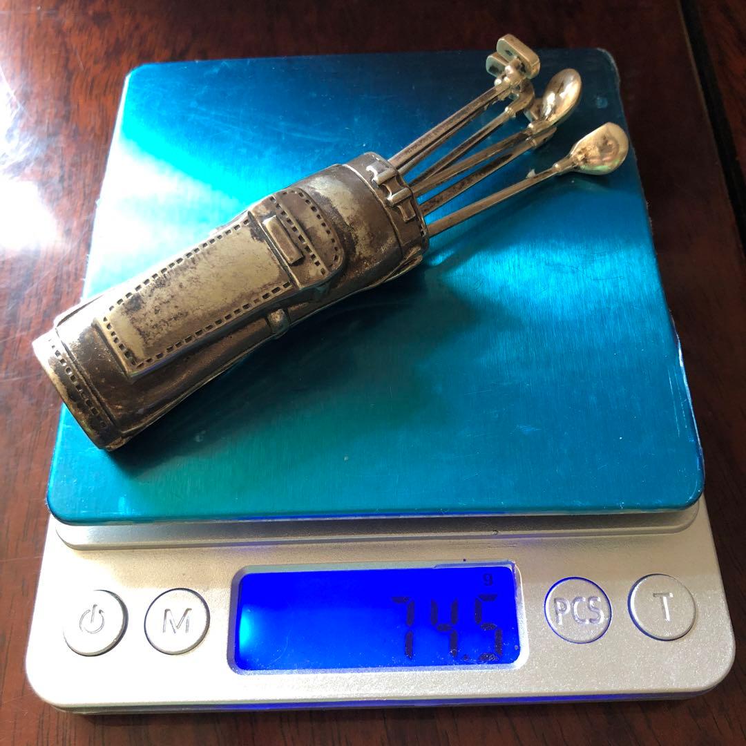 ゴルフモチーフ　シルバー製　フルーツフォークセット