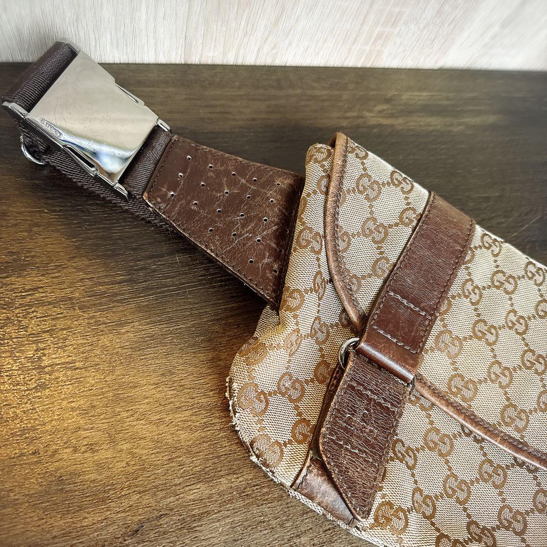 【本物】GUCCI グッチ GGキャンバス ウエストバッグ （ボディバッグ）