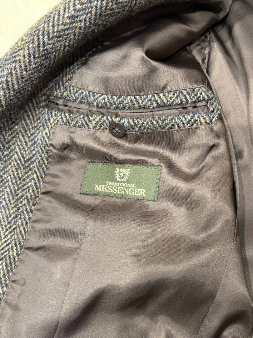 RING JACKET製　ハリスツイード　ブラウンヘリンボーンジャケット