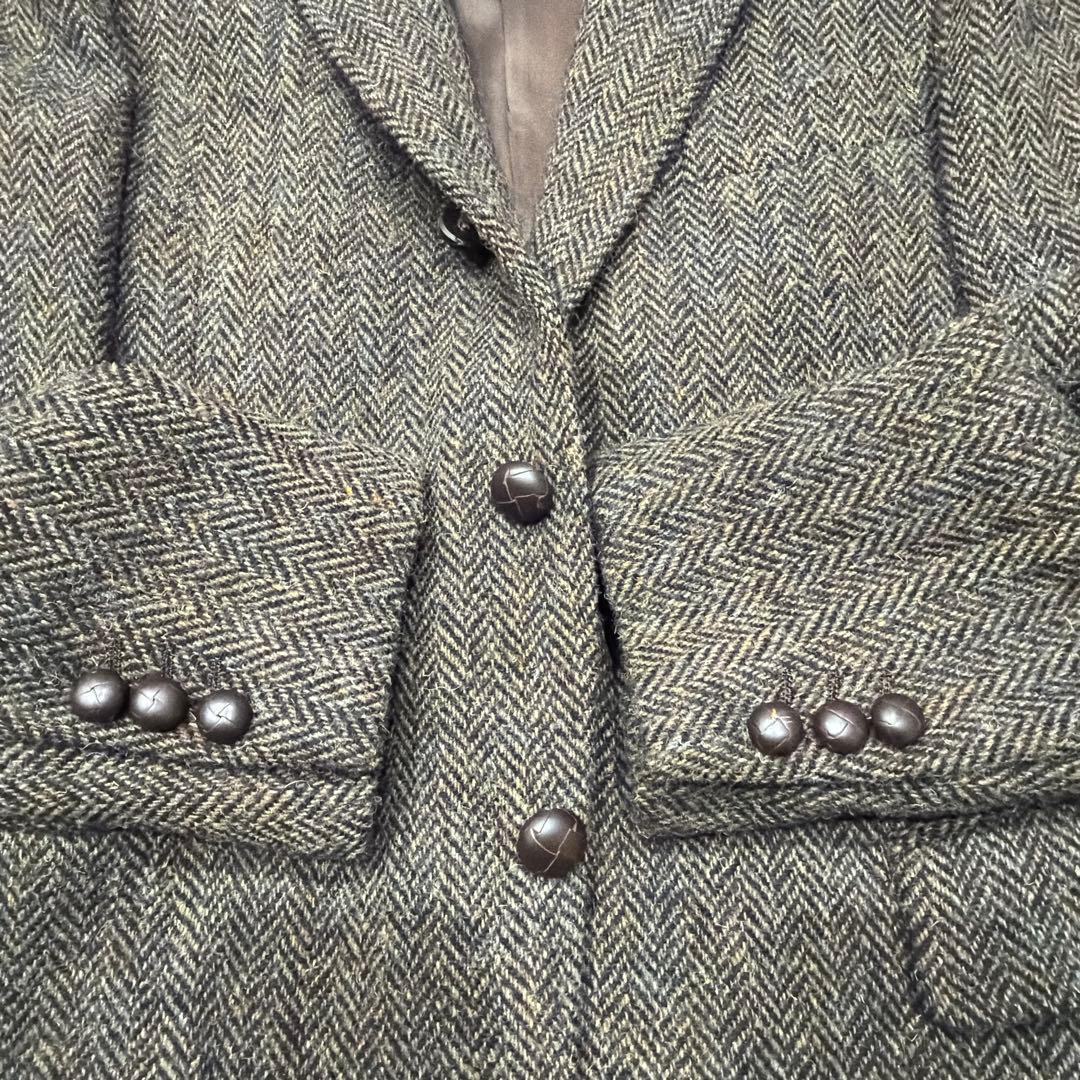 RING JACKET製　ハリスツイード　ブラウンヘリンボーンジャケット