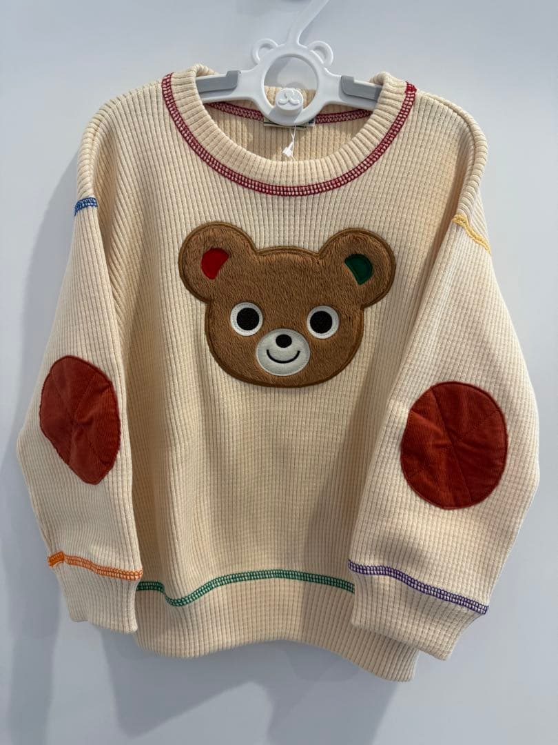 【美品】ミキハウス　トレーナー　100 ベージュ　アイボリー　子供