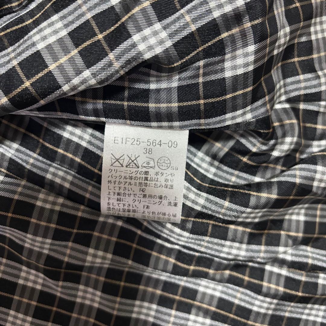 【美品】バーバリーブルーレーベル スカートスーツセットアップ チェック 黒　38