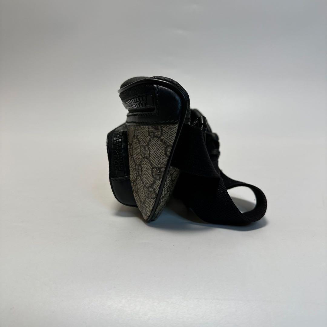 l02【極美品】グッチ　GGスプリーム　レザー　ウエストバッグ　ボディバッグ.