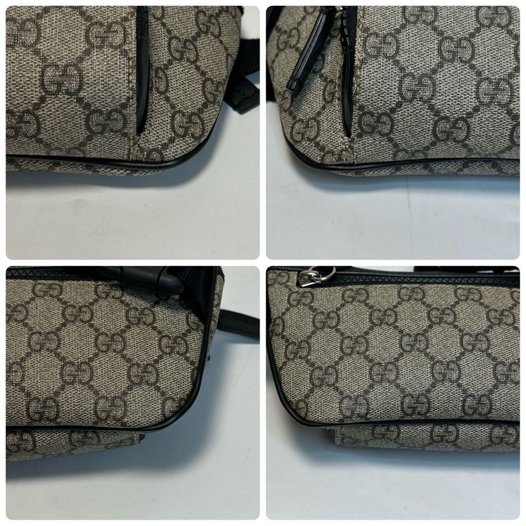 l02【極美品】グッチ　GGスプリーム　レザー　ウエストバッグ　ボディバッグ.