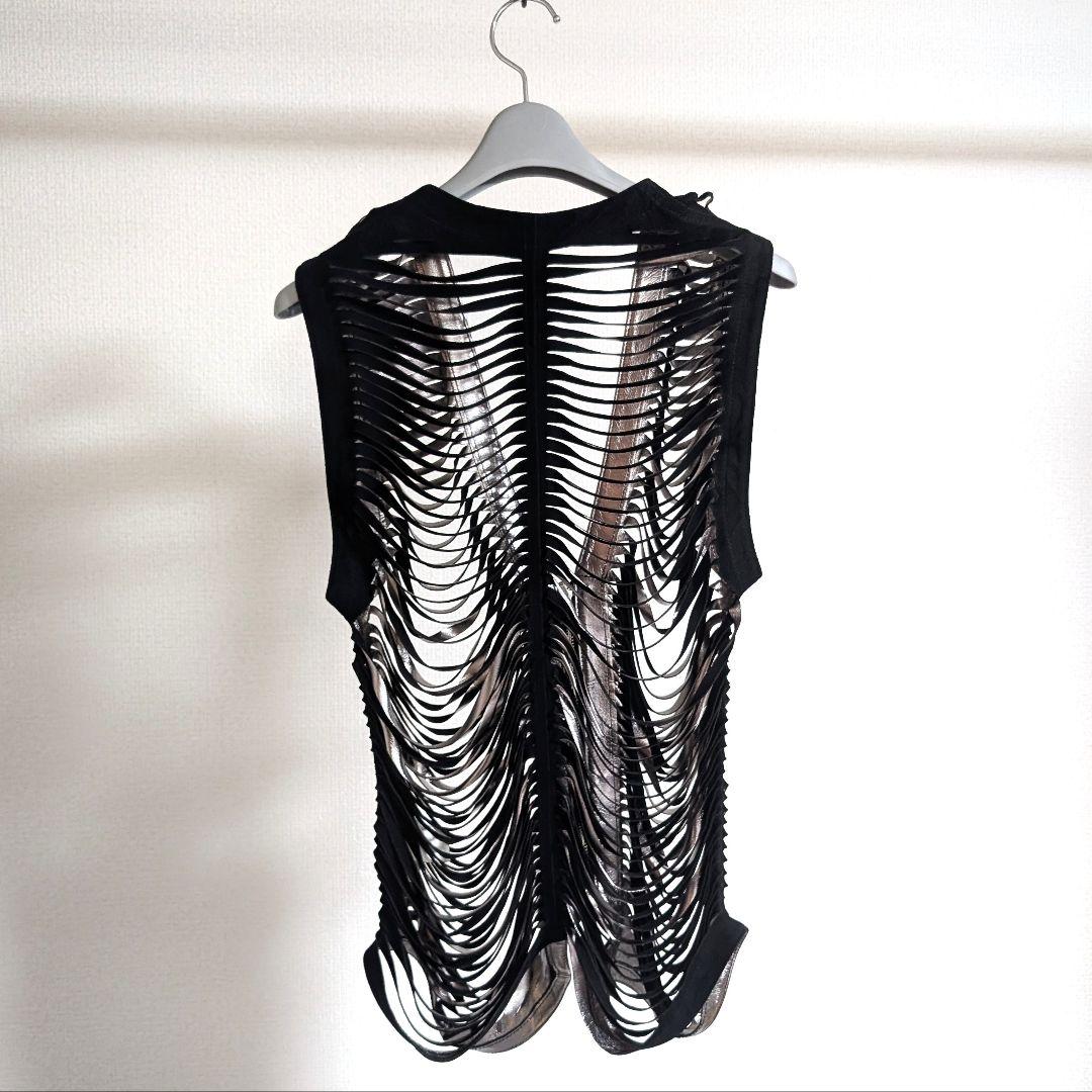 トップス MASU SHREDDER LEATHER VEST(BLACK)