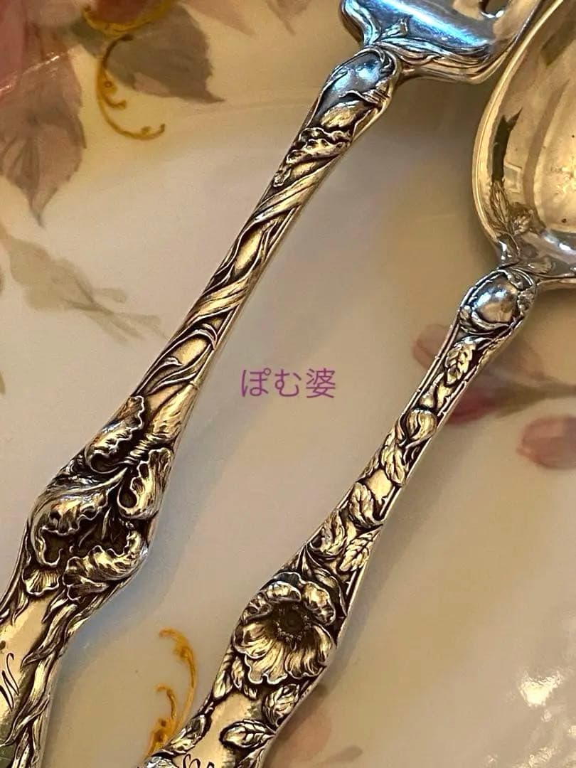 【リード＆バートン】純銀「Les Cinq Fleurs」カトラリー ３本セット