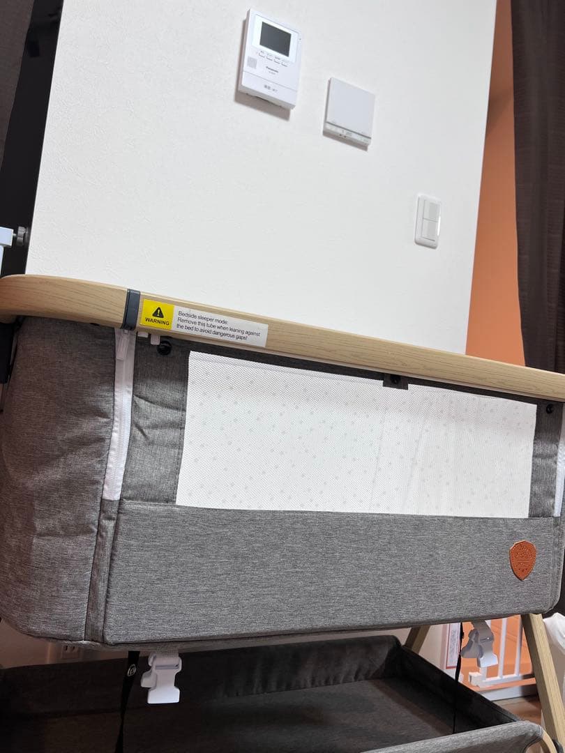 HZDMJ折りたたみ式ベビーベッド グレー　美品