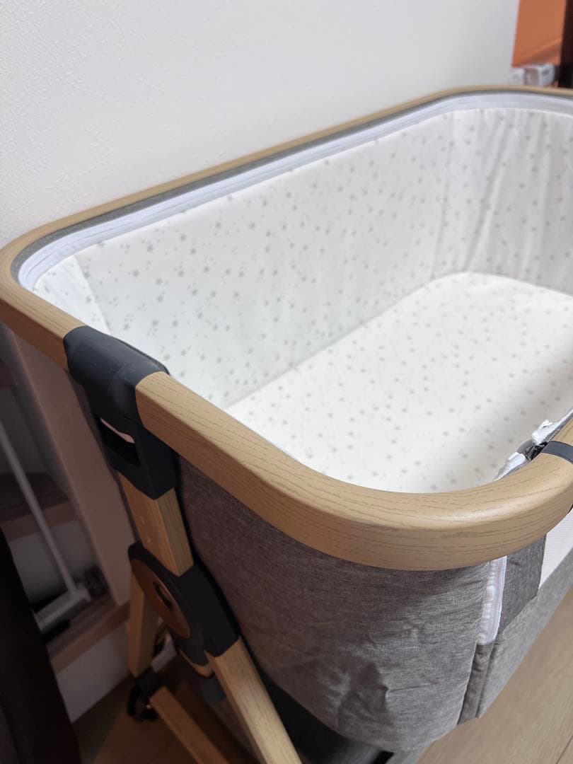 HZDMJ折りたたみ式ベビーベッド グレー　美品