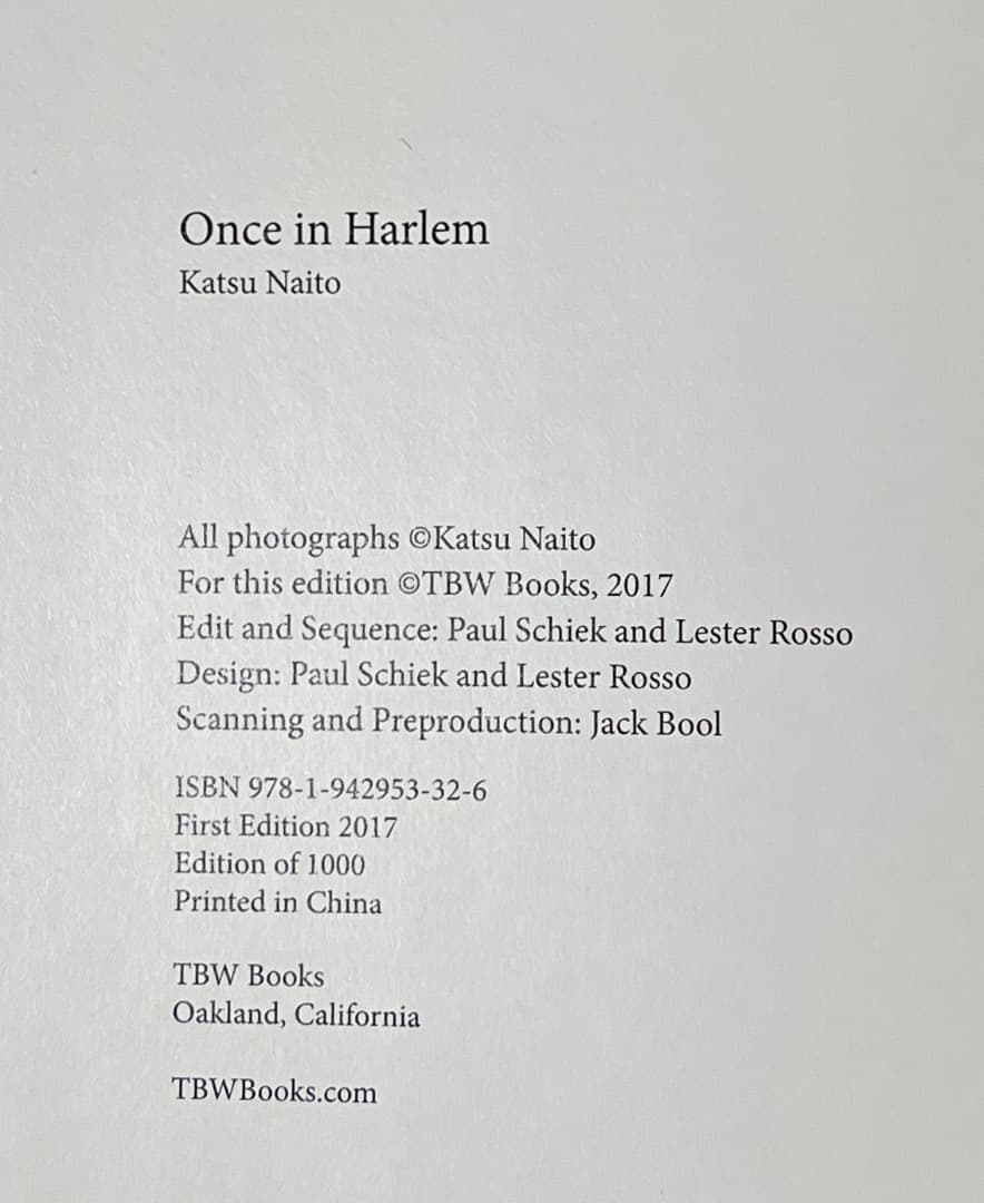 内藤カツ写真/Once in Harlem. Katsu Naito/USED