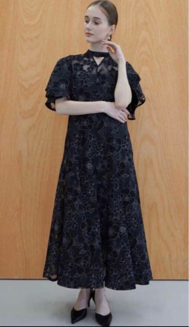 新品　Acka. all sheer flower dress