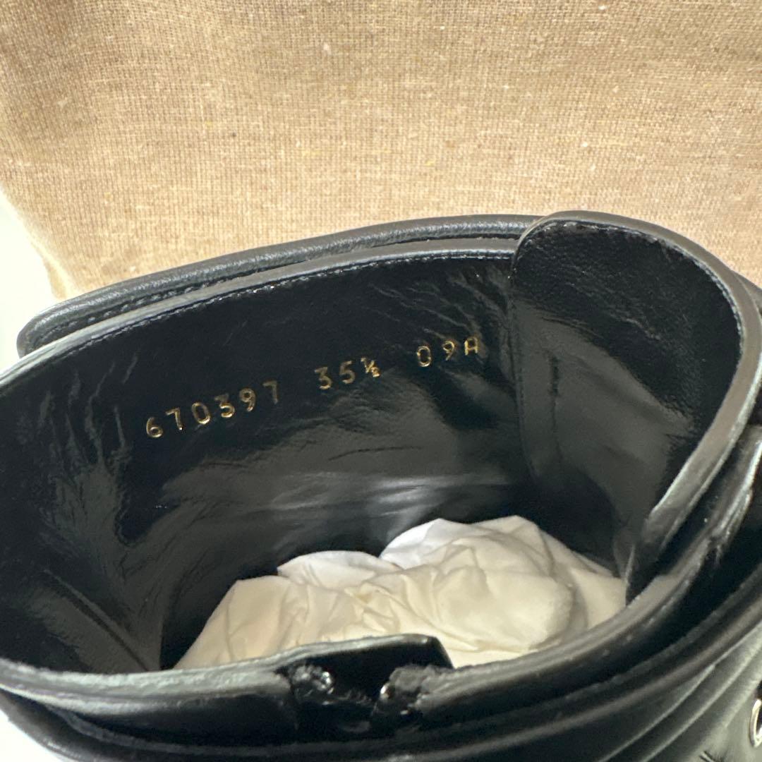 ブラックレザー GGロゴ ブーツ