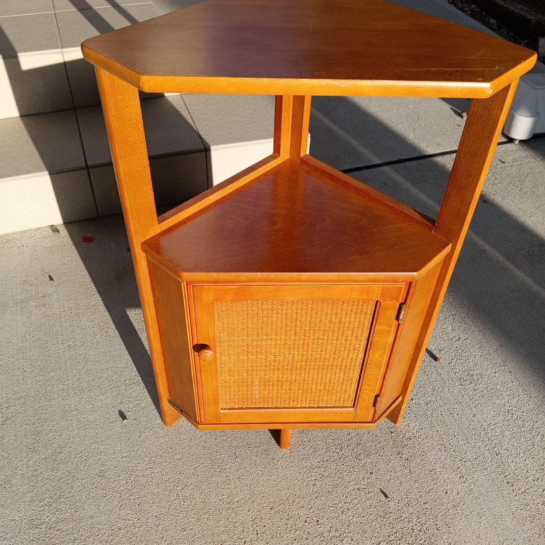 こ*う様 コーナー型木製テーブル 扉付き収納