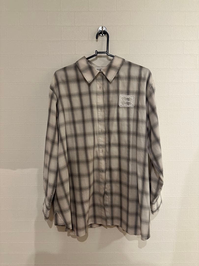 LILY BROWN CANDYビジューチェックシャツ