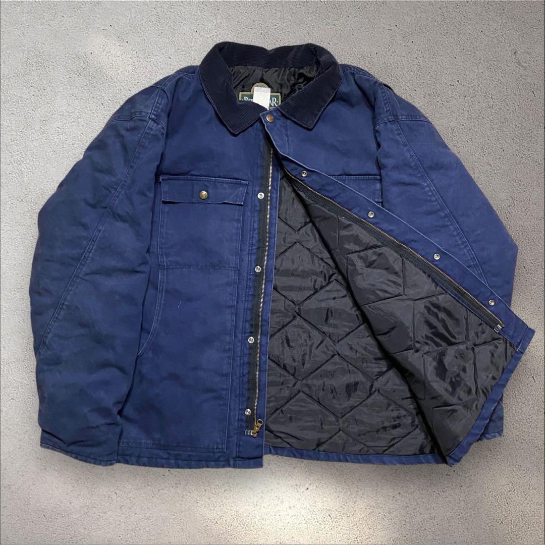 【着画あり】90s襟コーデュロイダックジャケットUSAネイビートラディショナル