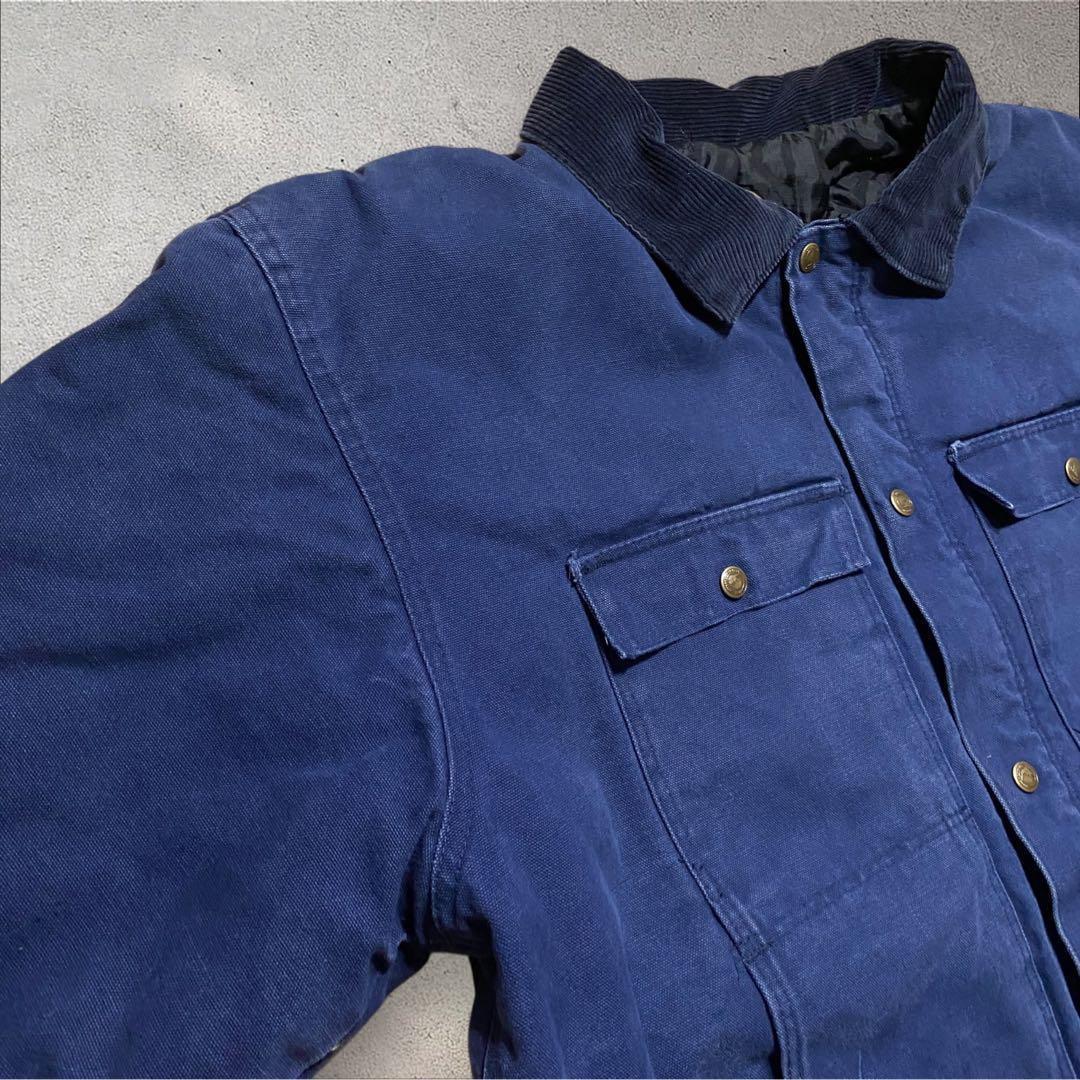 【着画あり】90s襟コーデュロイダックジャケットUSAネイビートラディショナル
