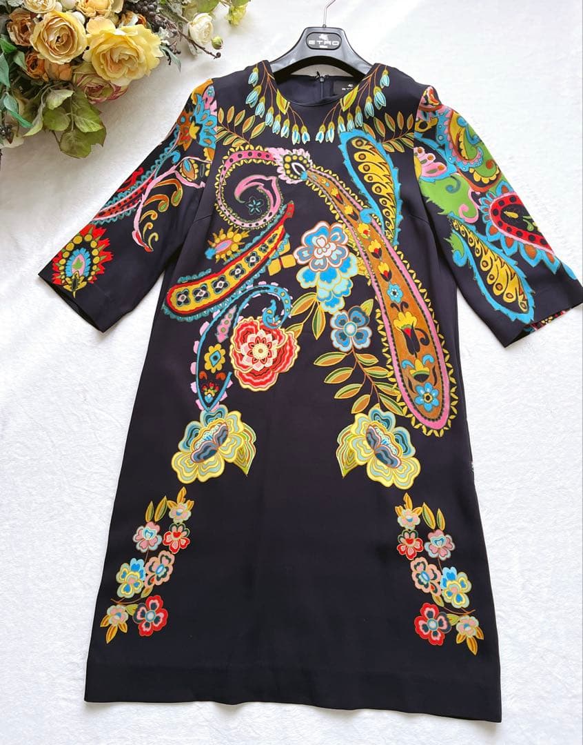 値下げ セール☆美品 ETRO エトロ 洗練 プレシャス ゆったり 美人 ドレス