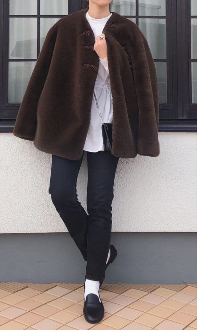 roku ロク　フェイクファー　ショートコート　チャイナ