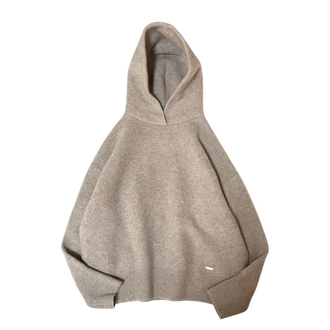 23区 フェルト ニット パーカー ベージュ系 サイズ38