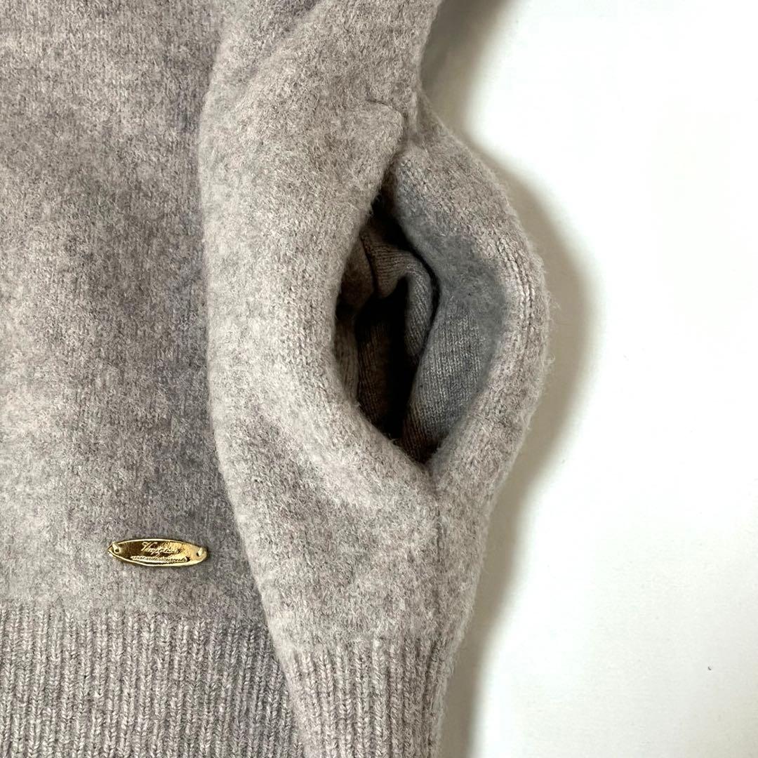 23区 フェルト ニット パーカー ベージュ系 サイズ38