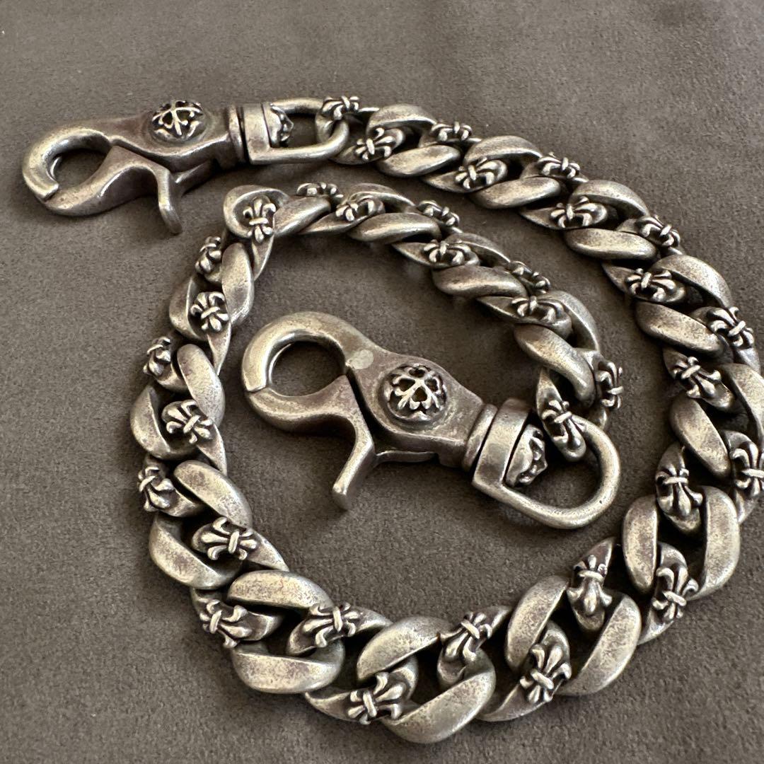 hop　A&G シルバー ロング ウォレットチェーン