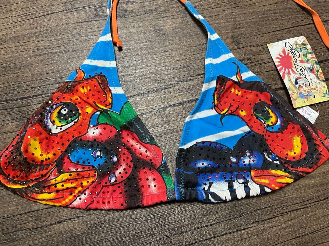 ビキニ　エドハーディー　ラインストーン　水着 レア 希少 XL y2k