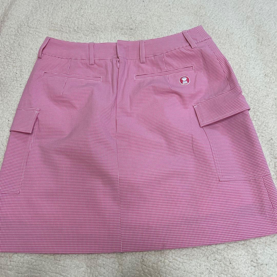 ピッコーネピンク チェック プリーツキュロットスカート レディース ゴルフ