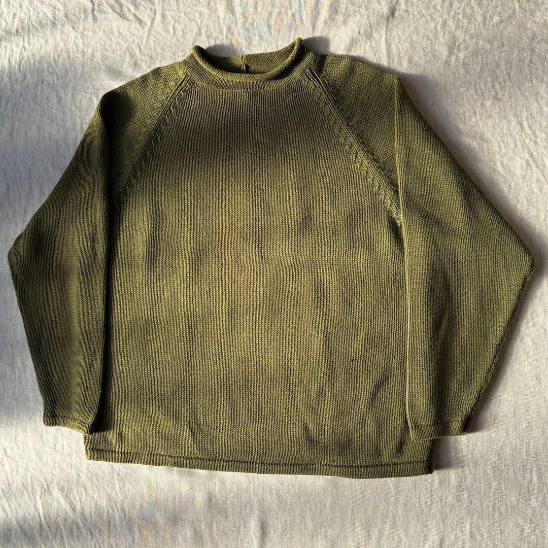 90’s 巨人タグ J.CREW ジェイクルー コットン ロールネック ニット