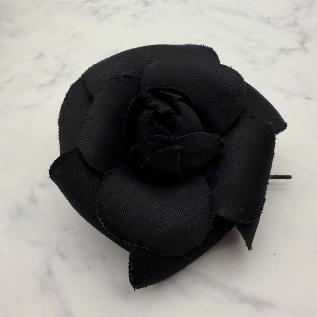 【CHANEL】 シャネル カメリア ブローチ コサージュ ブラック