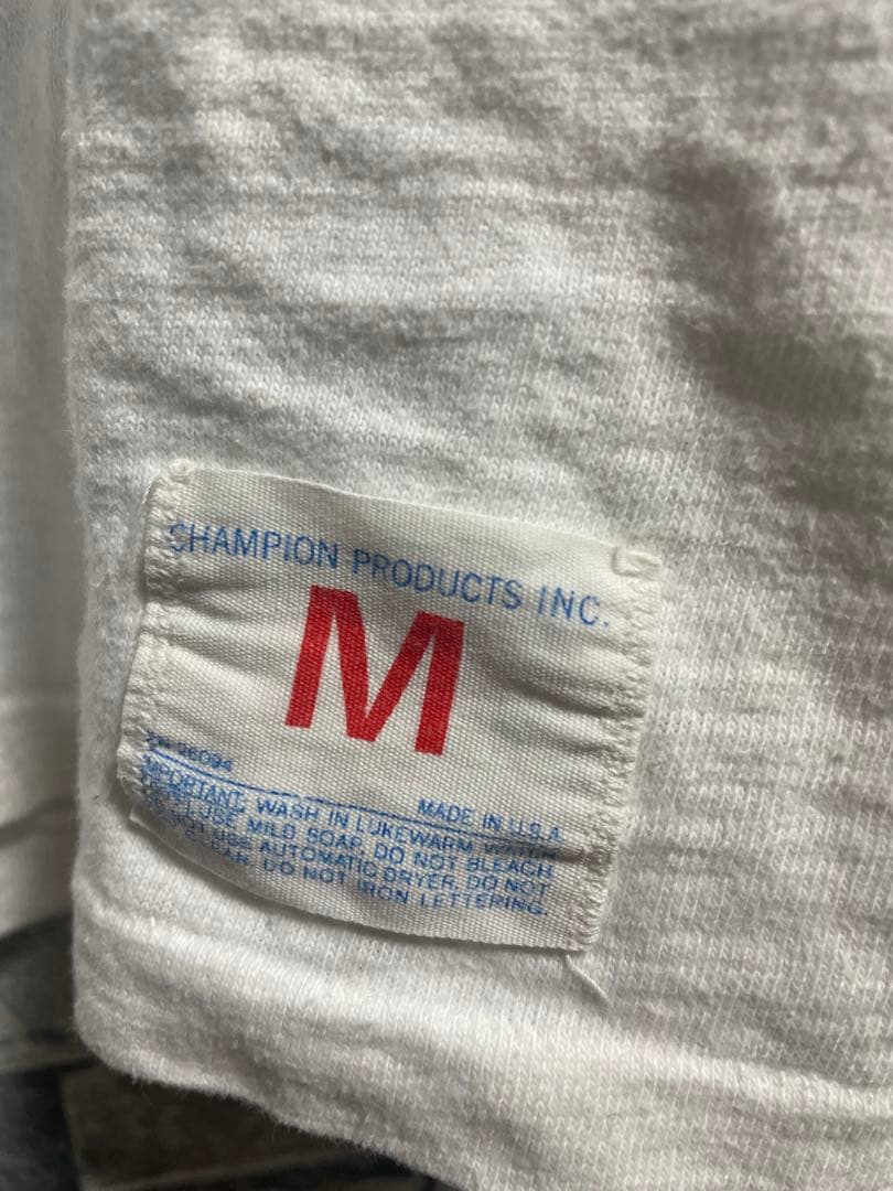 70s champion フットボールtシャツ　3段プリント　ラバープリント