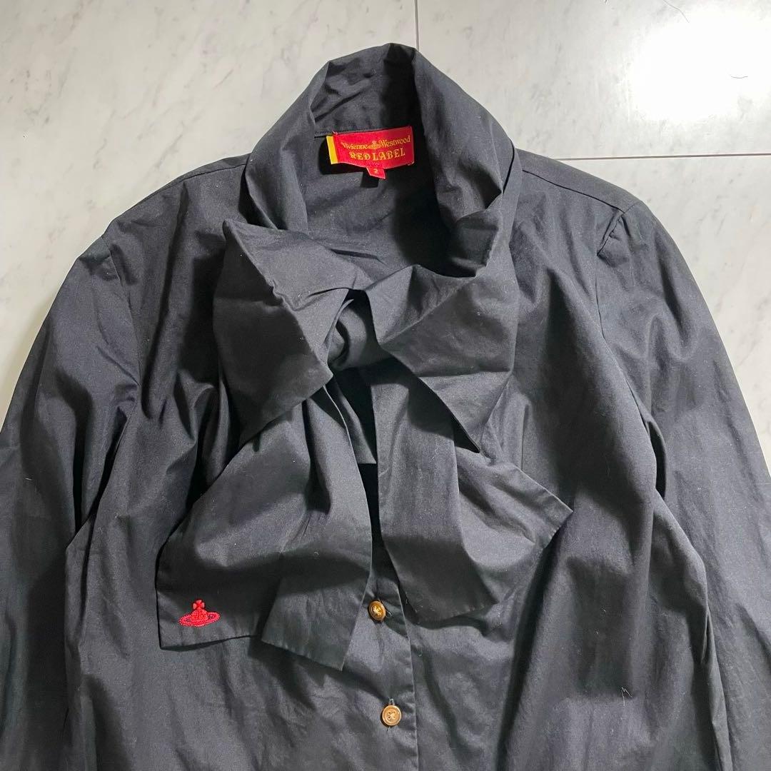 ヴィヴィアンウエストウッド ボウタイブラウス 長袖シャツ オーブ刺繍 リボン