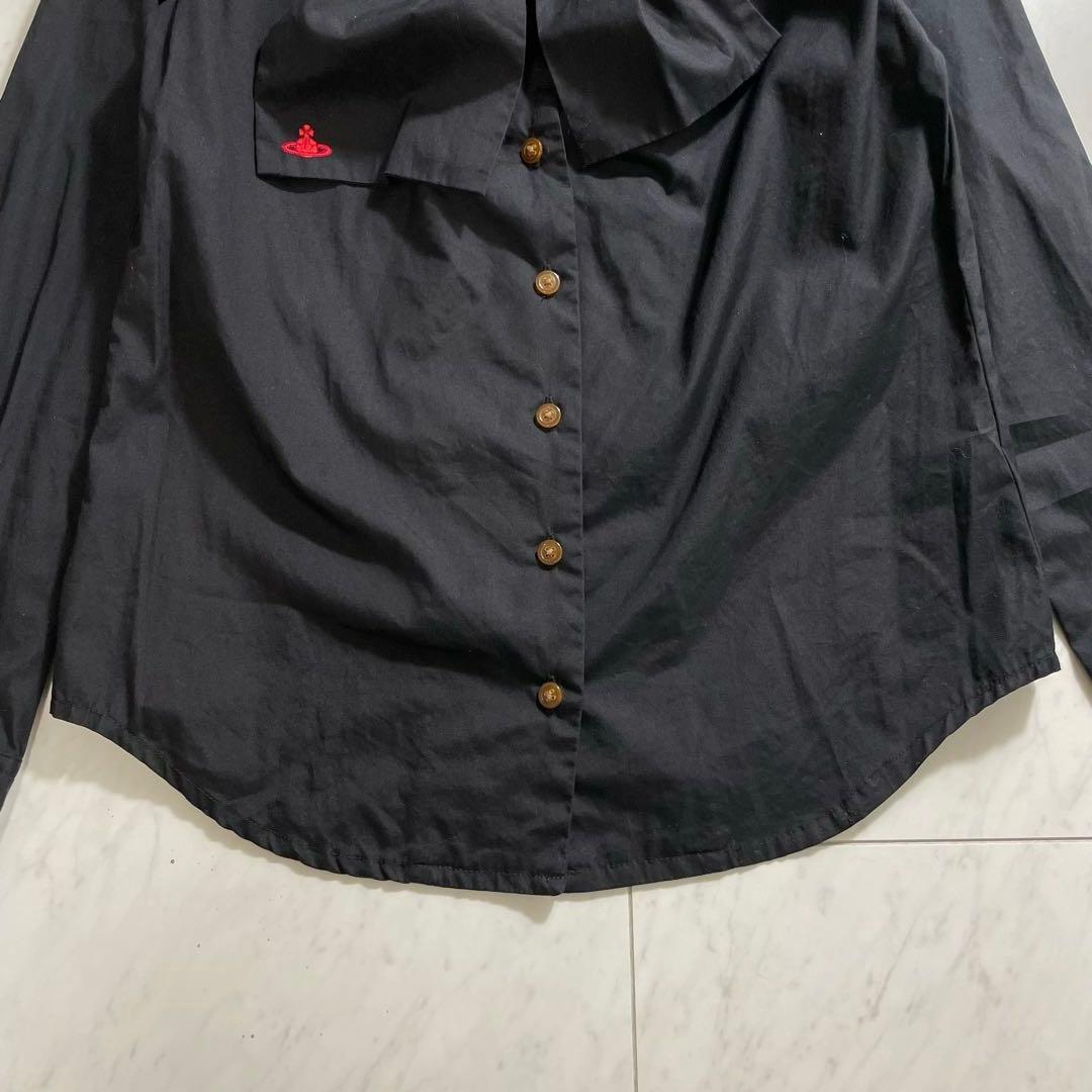 ヴィヴィアンウエストウッド ボウタイブラウス 長袖シャツ オーブ刺繍 リボン