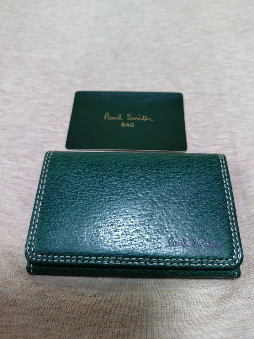 Paul Smith ポール・スミス　名刺入れ　レザー　グリーン系