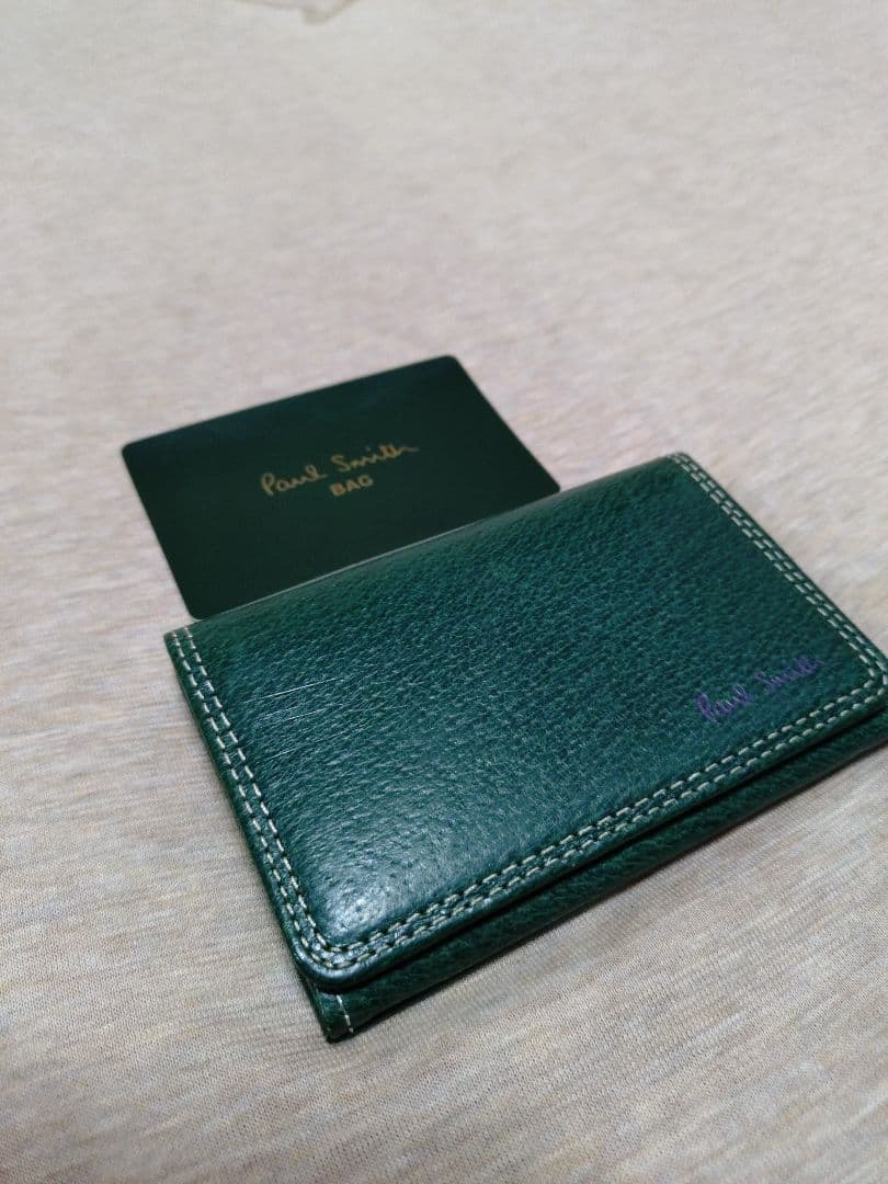 Paul Smith ポール・スミス　名刺入れ　レザー　グリーン系