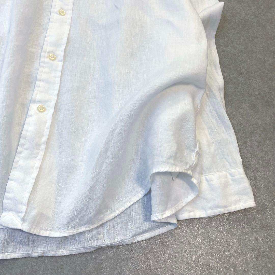 Ralph Lauren ラルフローレン　リネンシャツ　白　長袖　L