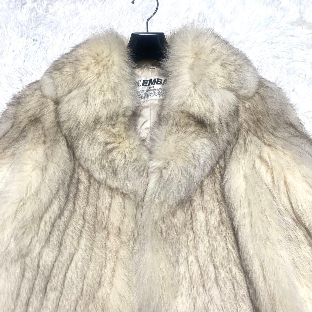 美品✨EMBA ボリューム　ブルーフォックス　ファーコート　L 毛皮　希少色