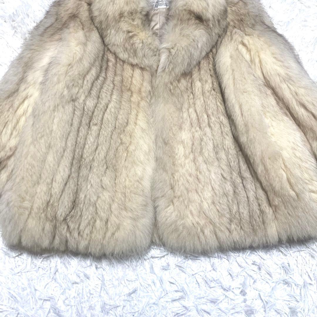 美品✨EMBA ボリューム　ブルーフォックス　ファーコート　L 毛皮　希少色