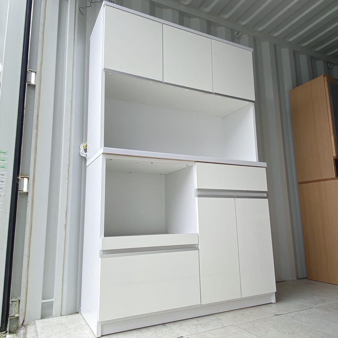 取付無料！ソフトクローズ おしゃれホワイトインテリアキッチンボード 食器棚✨