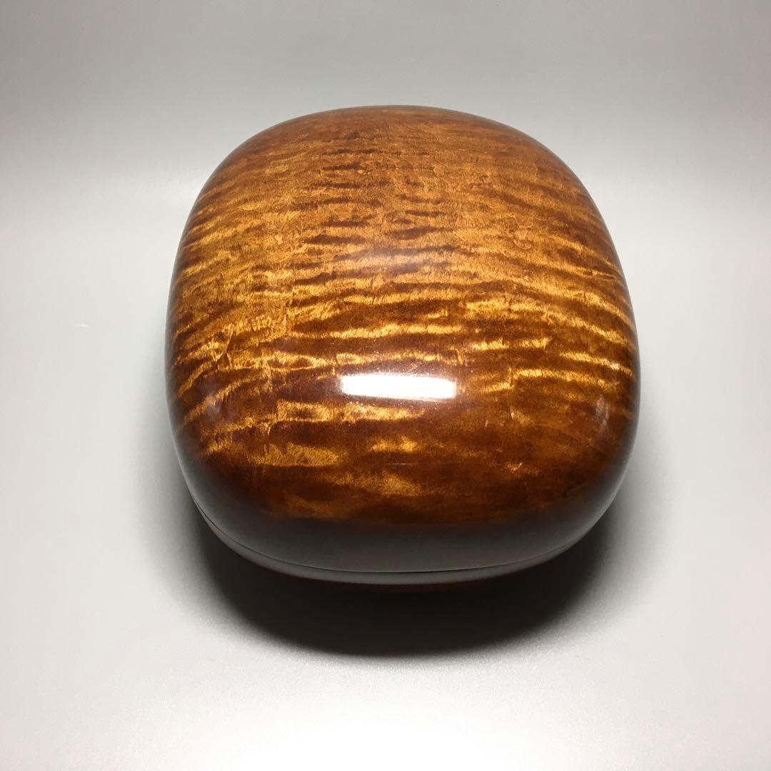 カエデトラ斑杢　手刳リ　楕円食蘢　拭き漆仕上げ