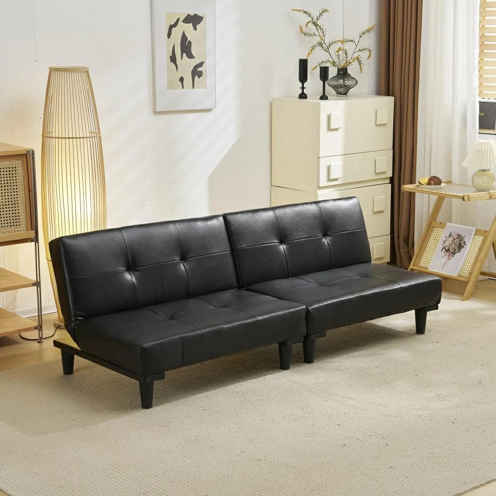 超人気！ソファベッド ソファ ベッド ロータイプ 2人　オシャレ　BLACK