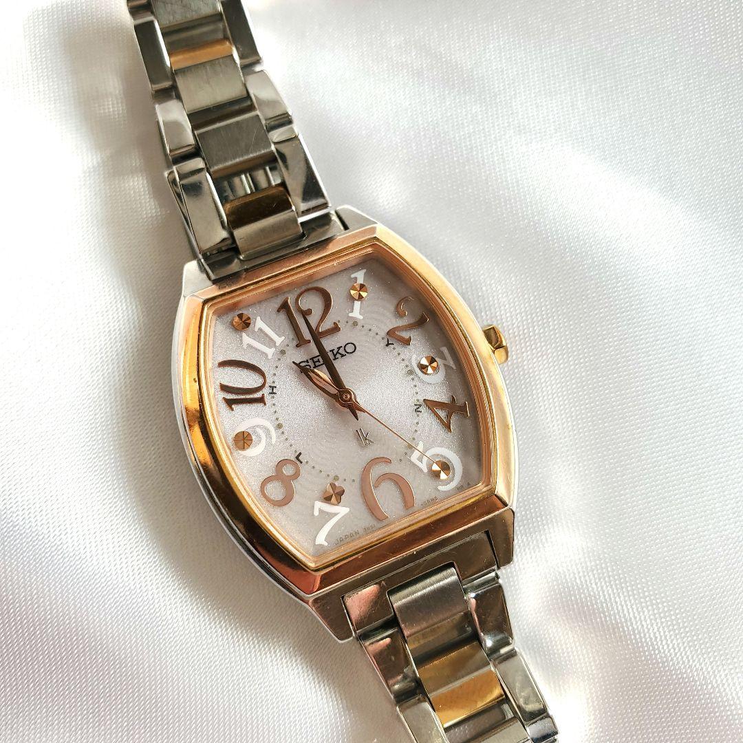 【本日限定価格❕稼働☆洗浄磨き済】SEIKOルキア電波ソーラーピンクシェルt9