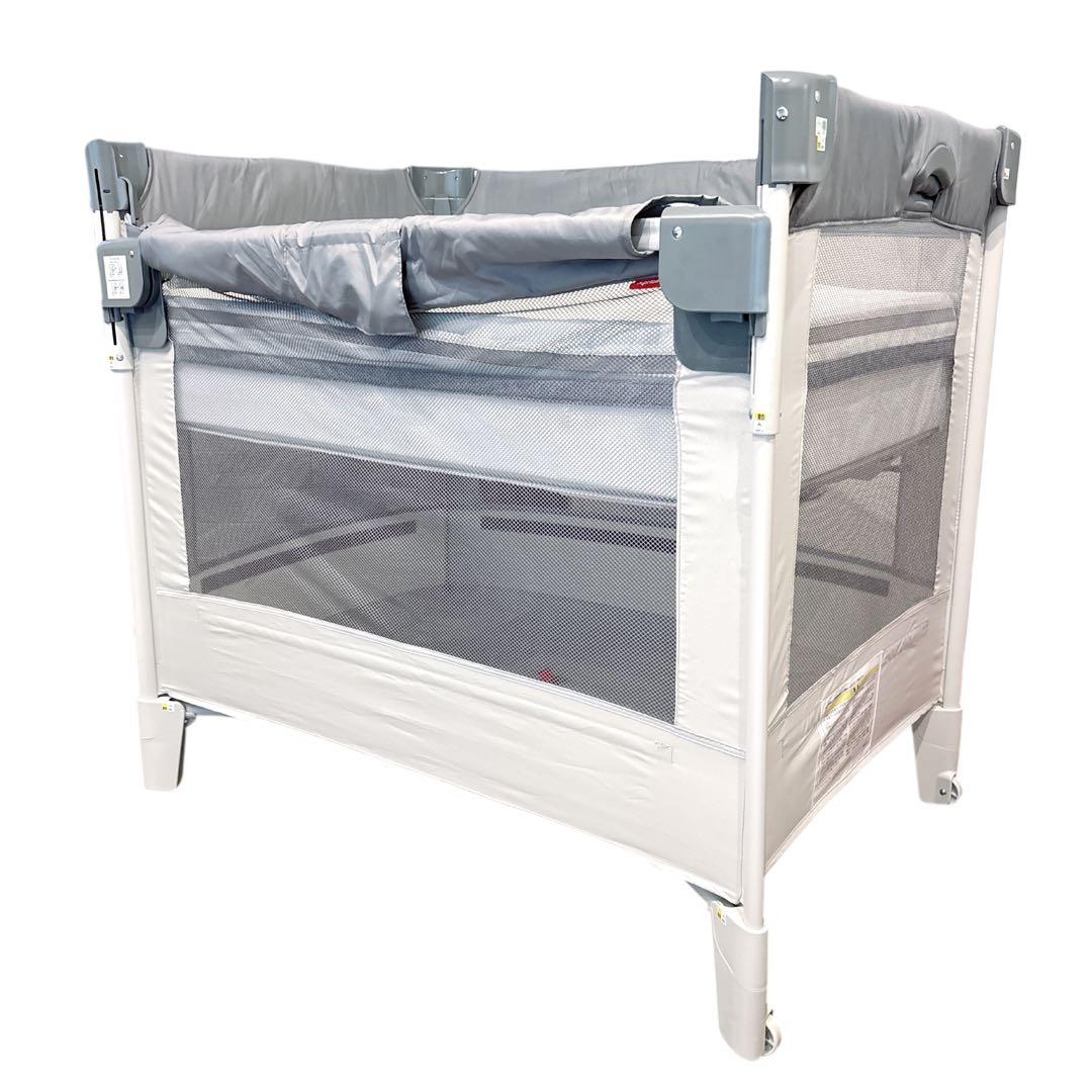 【付属品完備】アップリカ ココネルエアーABベビーベッド グレーベアー