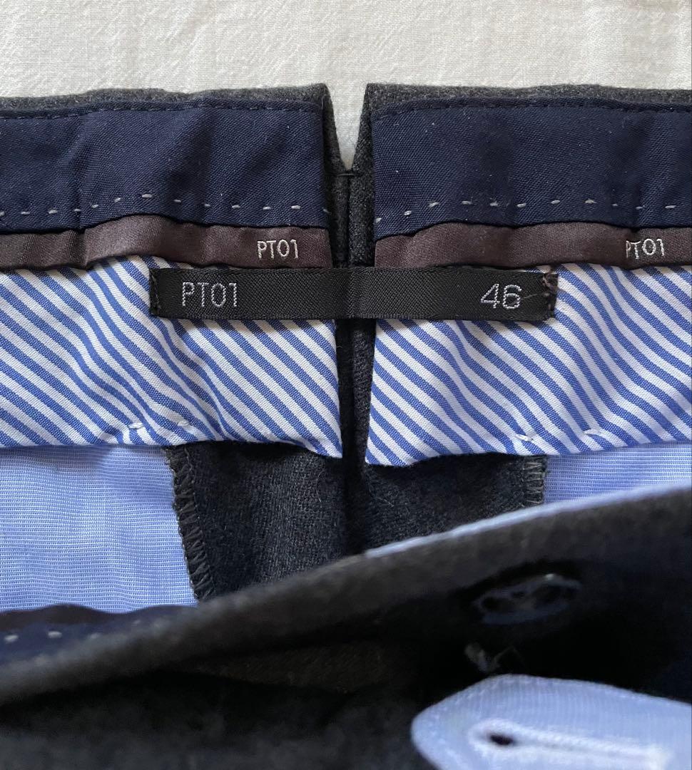 【美品】 PT01 ウールサキソニーパンツ 秋冬 46グレー EVO FIT