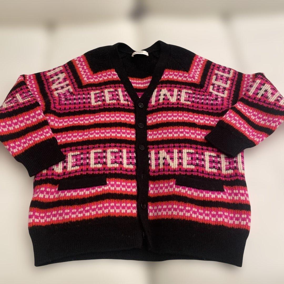 CELINE 幾何学模様 カーディガン S