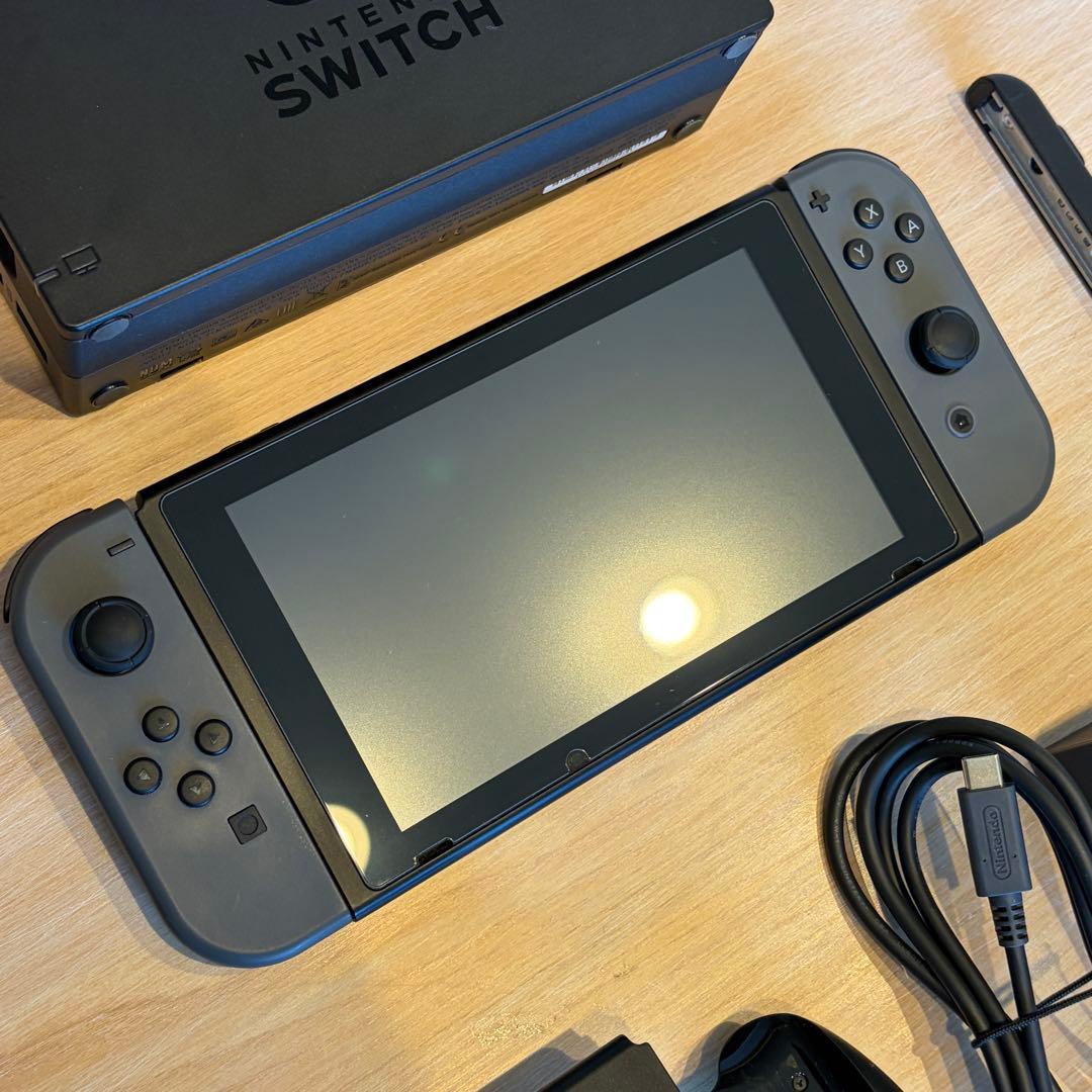 Nintendo Switch 本体 グレー+SDカード128GB,保護フィルム