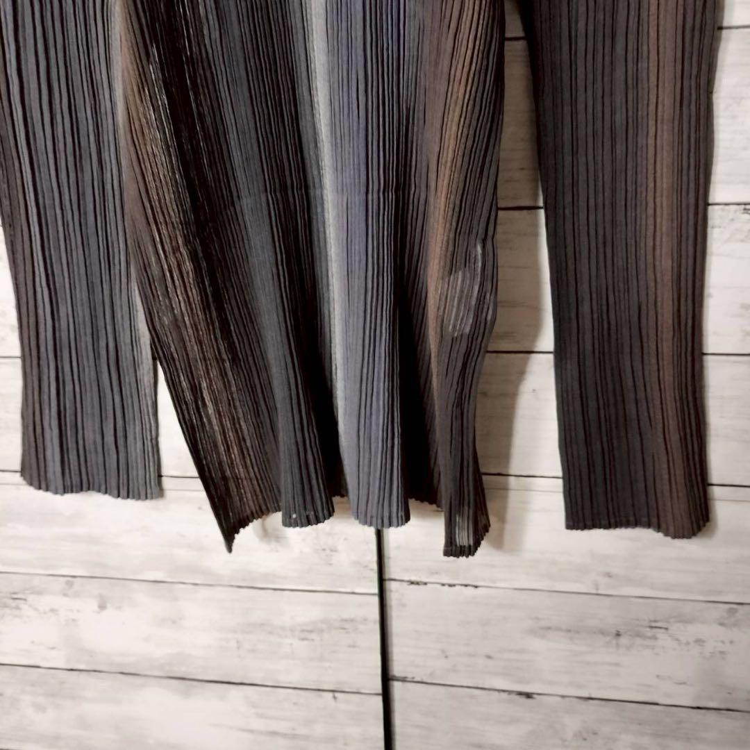 プリーツプリーズ イッセイミヤケ グラデーション 長袖カットソー Uネック